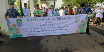 Kafilah Kota Bekasi Semarakan Pawai MTQ Ke 38