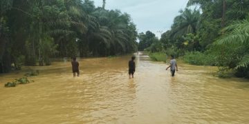 Banjir di Nagan Raya Sumbar Mulai Surut