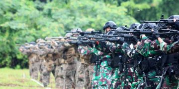 PRAJURIT KORPS MARINIR TNI AL LATIHAN MENEMBAK BERSAMA USMC 2024