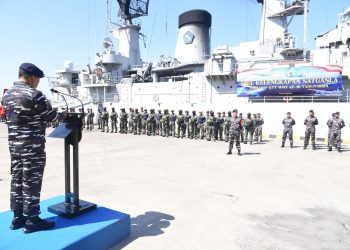 TNI AL Gelar Apel Kesiapan Unsur-Unsur Satgasla KTT WWF Ke-10 di Bali