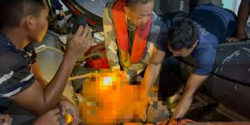 TNI AL Berhasil Evakuasi Korban Kapal Nelayan Terbakar di Perairan Muara Pegah Kaltim
