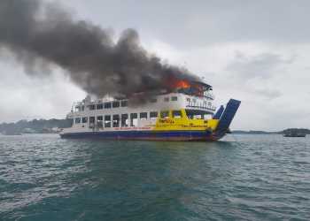 Kapal Roro Terbakar di Punggur Batam, TNI AL Berhasil Evakuasi 12 ABK