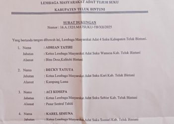 LMA Tujuh Suku Teluk Bintuni Dukung Maria Horna Masuk DPR Otsus Papua Barat