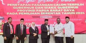 Gubernur dan Wakil Gubernur Papua Barat Daya Terpilih Ditetapkan