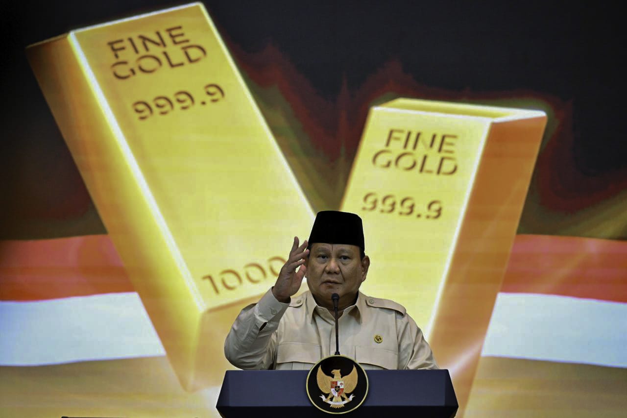 Presiden RI Prabowo Subianto meresmikan Layanan Bank Emas Pegadaian dan Bank Syariah Indonesia di The Gade Tower, Jakarta//IST