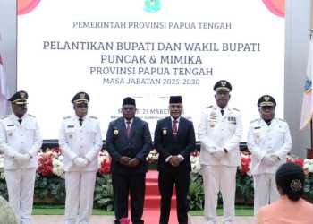 Gubernur Papua Tengah Lantik Bupati dan Wabup Mimika dan Puncak