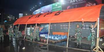 Korps Marinir TNI AL Bersama Pemprov Lampung Dirikan Posko Pengumpulan Bantuan Kemanusiaan Korban Bencana Myanmar