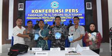 Lanjutkan Operasi GAKKUMLA, TNI AL Kembali Gagalkan Penyeludupan Narkotika Seberat 1.506 Gram di Perairan Muara Sungai  Asahan