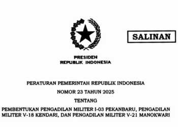 Presiden RI Tandatangan PP Pembentukan Pengadilan militer baru termasuk di Manokwari