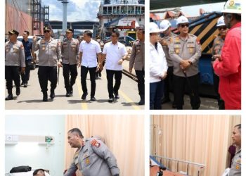 Kapolda Kepri Tinjau Langsung Lokasi Kebakaran Kapal Federal II Tanjung Uncang Batam dan Jenguk Korban di Rumah Sakit