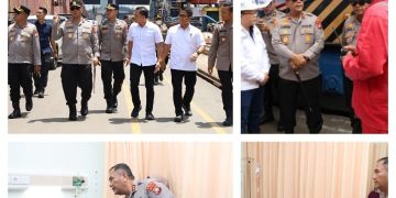 Kapolda Kepri Tinjau Langsung Lokasi Kebakaran Kapal Federal II Tanjung Uncang Batam dan Jenguk Korban di Rumah Sakit