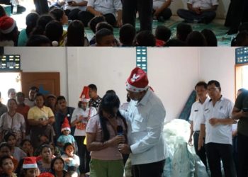 Bupati Tapanuli Utara Rayakan Natal bareng Korban Bencana Hidrometeorologi di Desa Sibalanga