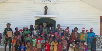 Sambut Perayaan Natal 2025, Prajurit Marinir TNI AL Gelar Karya Bakti Pembangunan Gereja Katolik ST Fransiskus di Papua