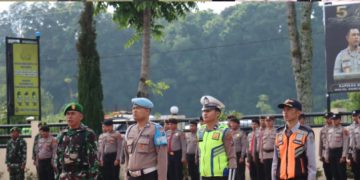 Siap jaga keselamatan jalan” Polres Humbahas gelar Apel Operasi keselamatan Toba 2026.
