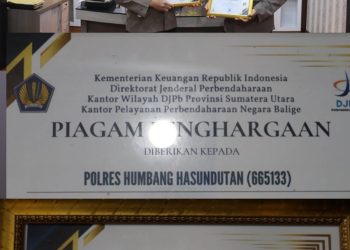 Berhasil ” Polres Humbahas  sabet dua penghargaan dari KPPN Balige”