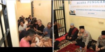 Menjelang Ramadhan, Polres Langkat Laksanakan Tradisi Makan Bersama Dengan Para Tahanan