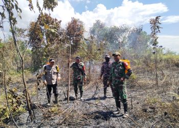 Aksi Sigap Prajurit TNI AL Tangani Karhutla di Wilayah Perbatasan