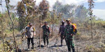 Aksi Sigap Prajurit TNI AL Tangani Karhutla di Wilayah Perbatasan