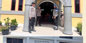 Polisi Hadir Memberi Rasa Aman Perayaan Kenaikan Yesus Kristus di Humbahas Berrjalan khidmat