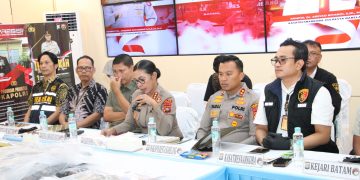 Konferensi Pers Ungkap Kasus Narkoba Jaringan Antar Provinsi dan Pemusnahan Barang Bukti di Wilayah Hukum Polresta Barelang