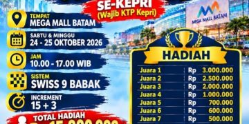 Ratusan Pecatur Kepri Siap Berlaga di Open Chess Tournament, Wali Kota Batam Dijadwalkan Hadir